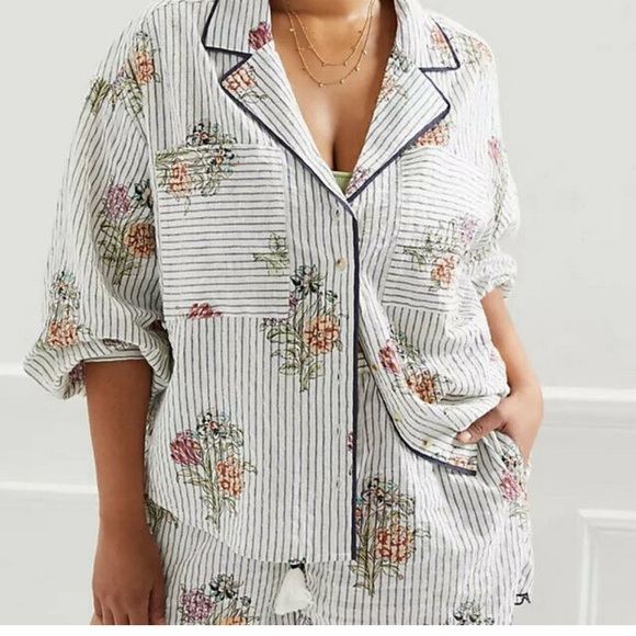 Anthropologie Ella Scalloped Pyjama Set Shorts & Top S - Picture 1 of 2